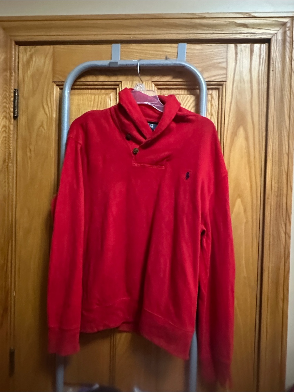 Polo by Ralph Lauren Red Shawl-Collar Pullover Turtleneck